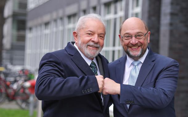 Ex-presidente Luiz Inácio Lula da Silva e o político alemão Martin Schulz