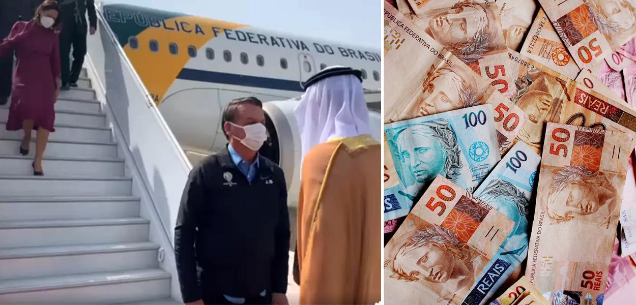 Jair Bolsonaro desembarcando em Dubai