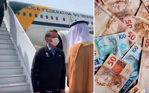 Jair Bolsonaro desembarcando em Dubai