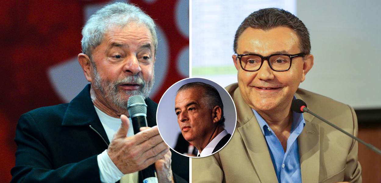 Ex-presidente Luiz Inácio Lula da Silva, Márcio França e o presidente nacional do PSB, Carlos Siqueira