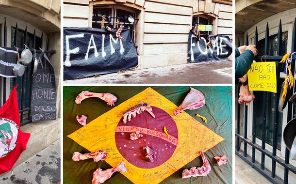 Embaixada brasileira em Paris, alvo de protestos contra a fome e o governo Bolsonaro