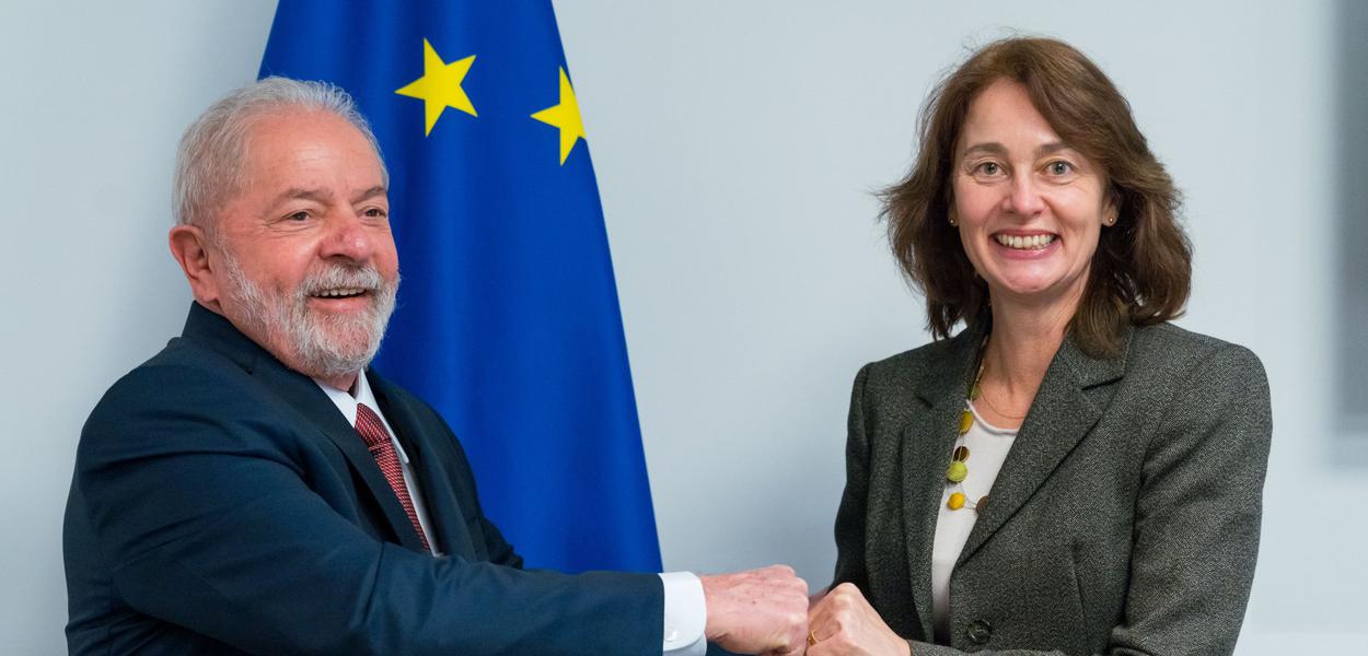 Lula e a eurodeputada Katarina Barley