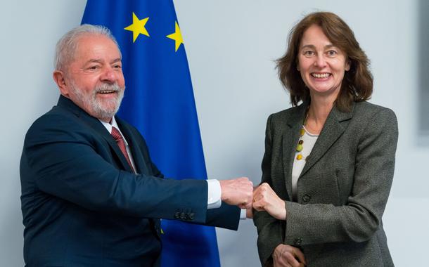 Lula e a eurodeputada Katarina Barley