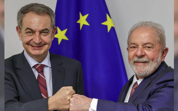 Ex-presidente do governo da Espanha José Luís Rodríguez Zapatero e o ex-presidente Luiz Inácio Lula da Silva