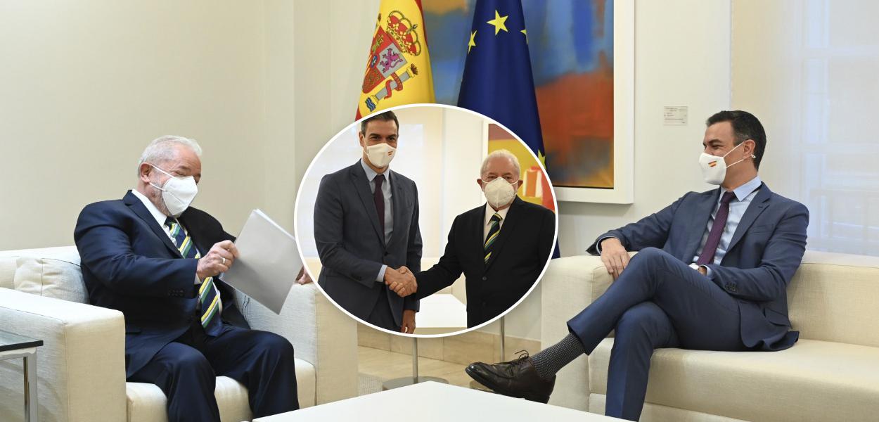 Ex-presidente Luiz Inácio Lula da Silva e o presidente do governo espanhol, Pedro Sánchez