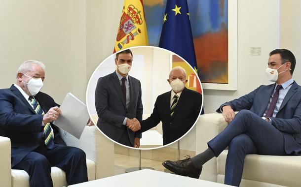 Ex-presidente Luiz Inácio Lula da Silva e o presidente do governo espanhol, Pedro Sánchez