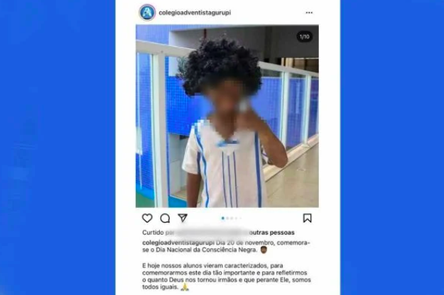 Foto de aluno postada na rede social