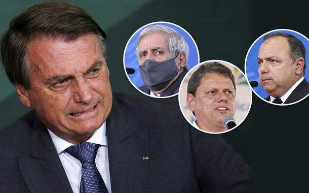 Bolsonaro, Augusto Heleno, Tacísio Freitas e Pazuello