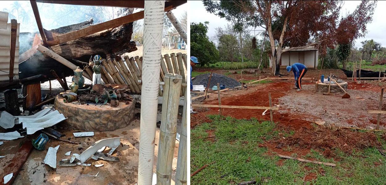 Casa do caboclo Ventania, destruída pela seca de Brasília