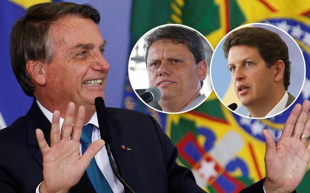 Jair Bolsonaro, Tarcísio Freitas e Ricardo Salles