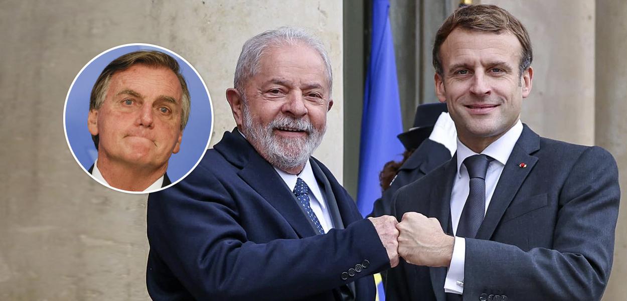 Bolsonaro e Lula com Macron