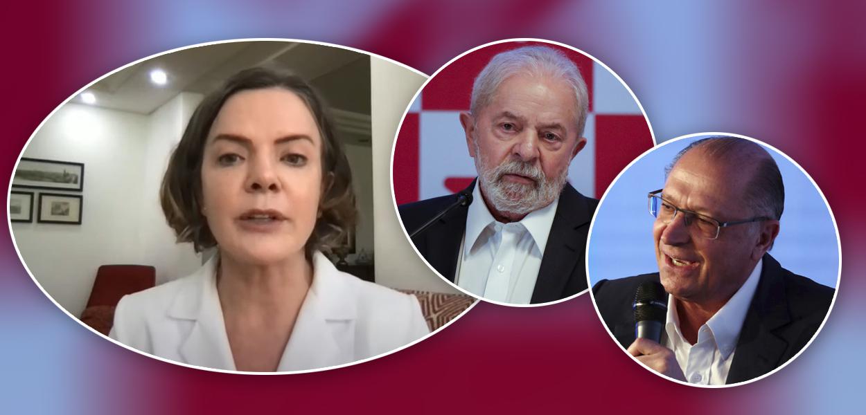 Gleisi Hoffmann, Lula e Alckmin