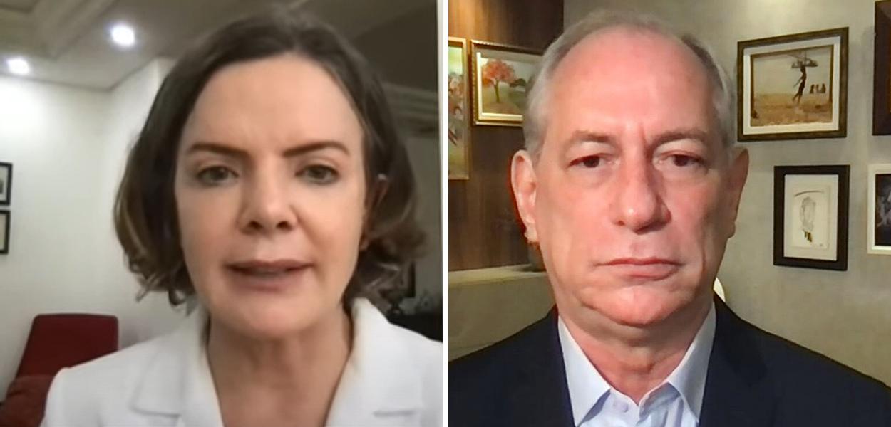 Gleisi Hoffmann e Ciro Gomes