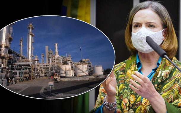 Gleisi Hoffmann e refinaria Landulpho Alves