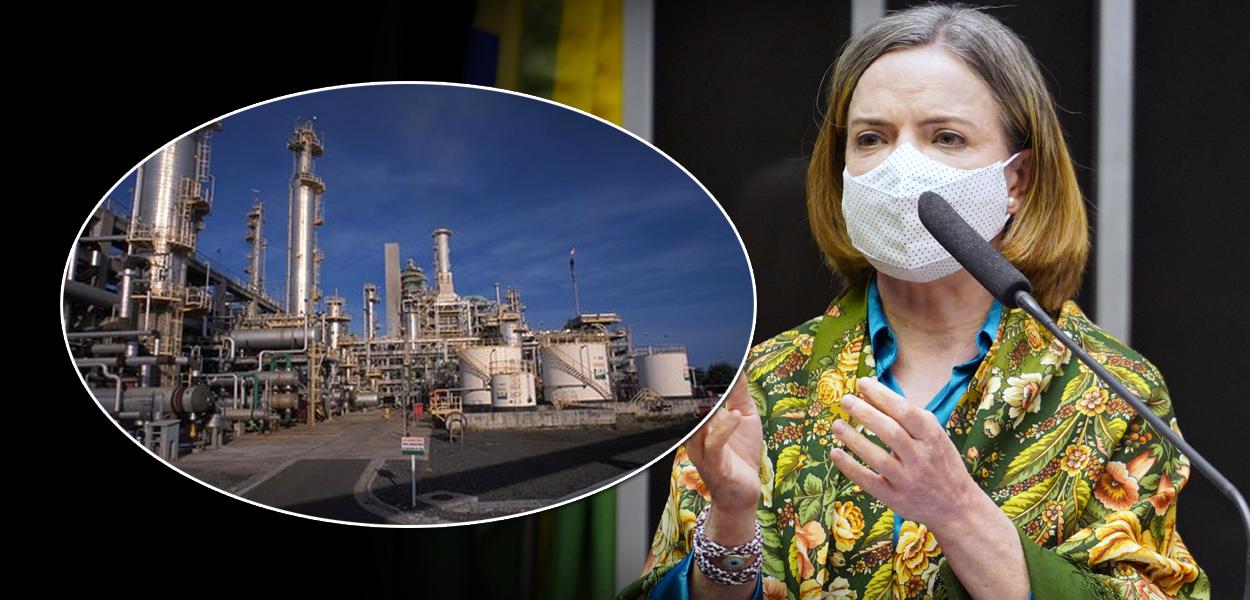 Gleisi Hoffmann e refinaria Landulpho Alves