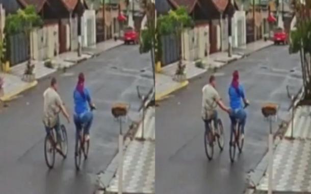 Homem ataca ciclista
