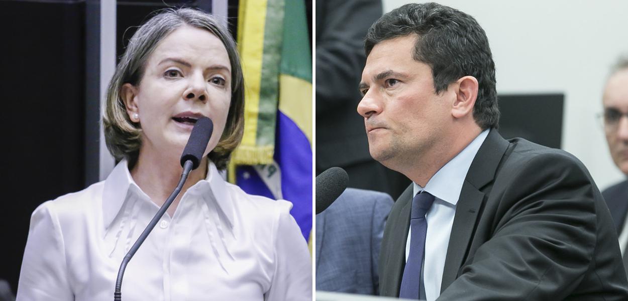 Gleisi Hoffmann e Sergio Moro