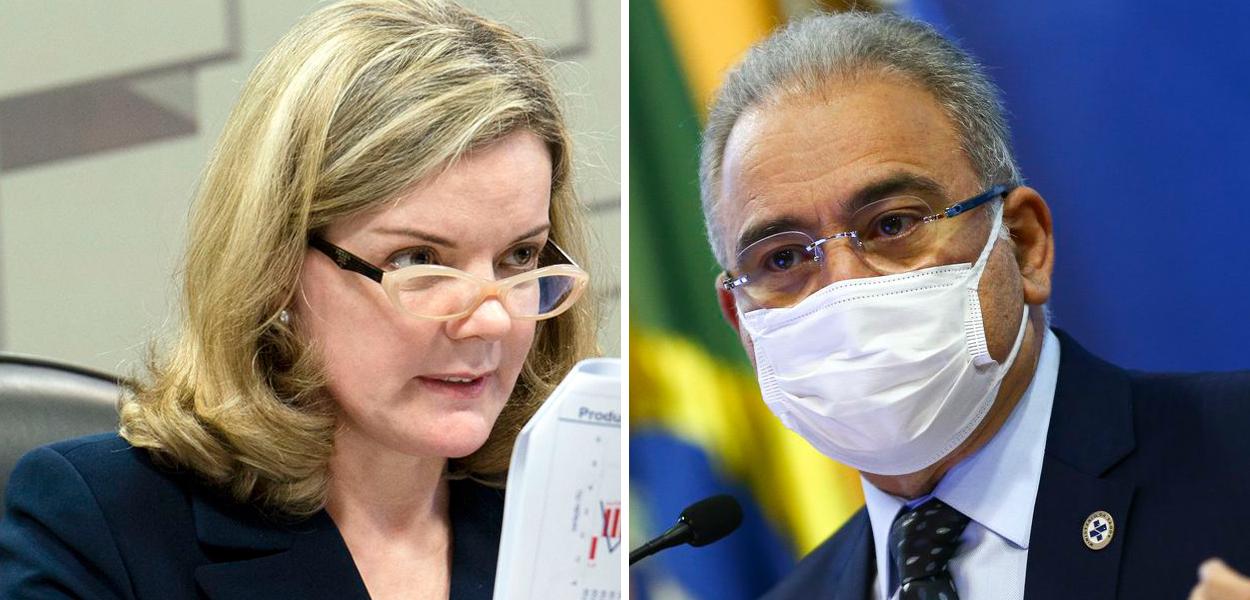 Gleisi Hoffmann e Marcelo Queiroga