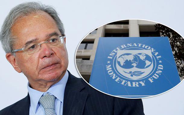 Ministro da Economia, Paulo Guedes e fachada do FMI