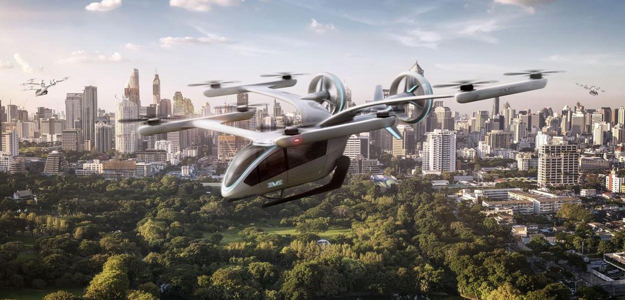 Projeto do eVTOL, carro voador da Embraer