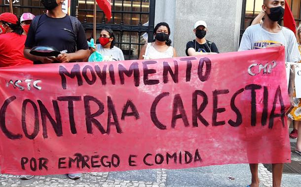 Manifestação contra a carestia e por emprego e comida em frente à Bolsa de Valores de SP