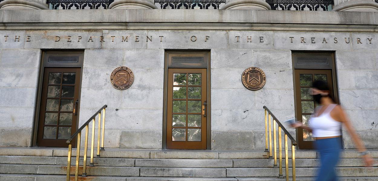 Sede do Departamento do Tesouro dos EUA em Washington, D.C. EUA., 29/08/2020REUTERS/Andrew Kelly/File Photo