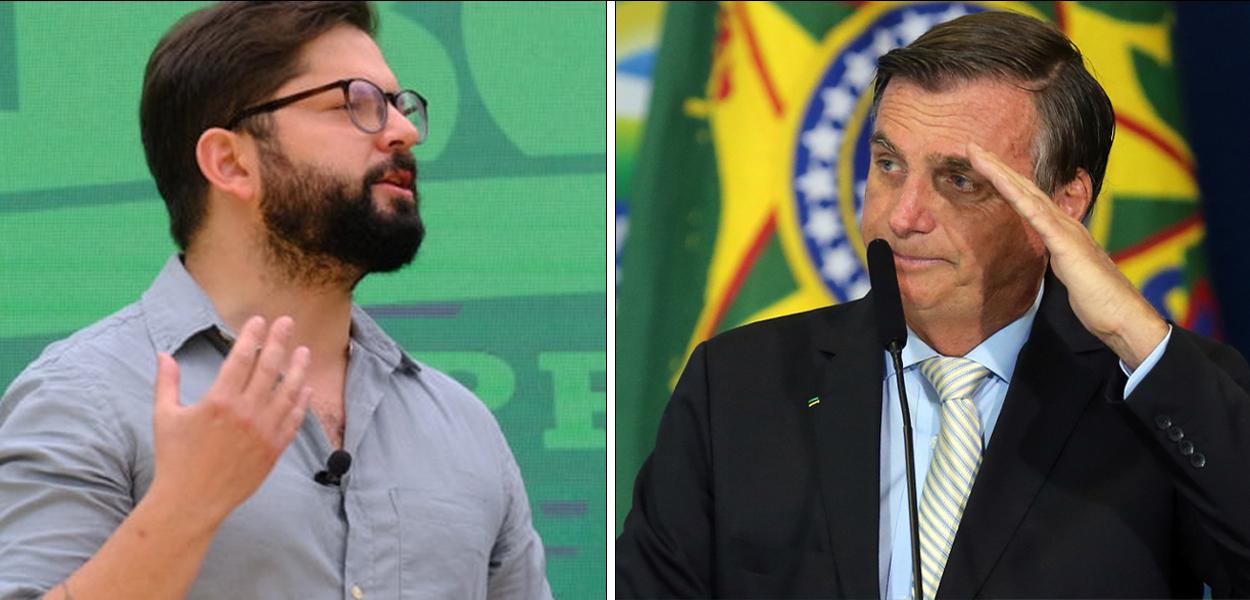 Gabriel Boric e Jair Bolsonaro