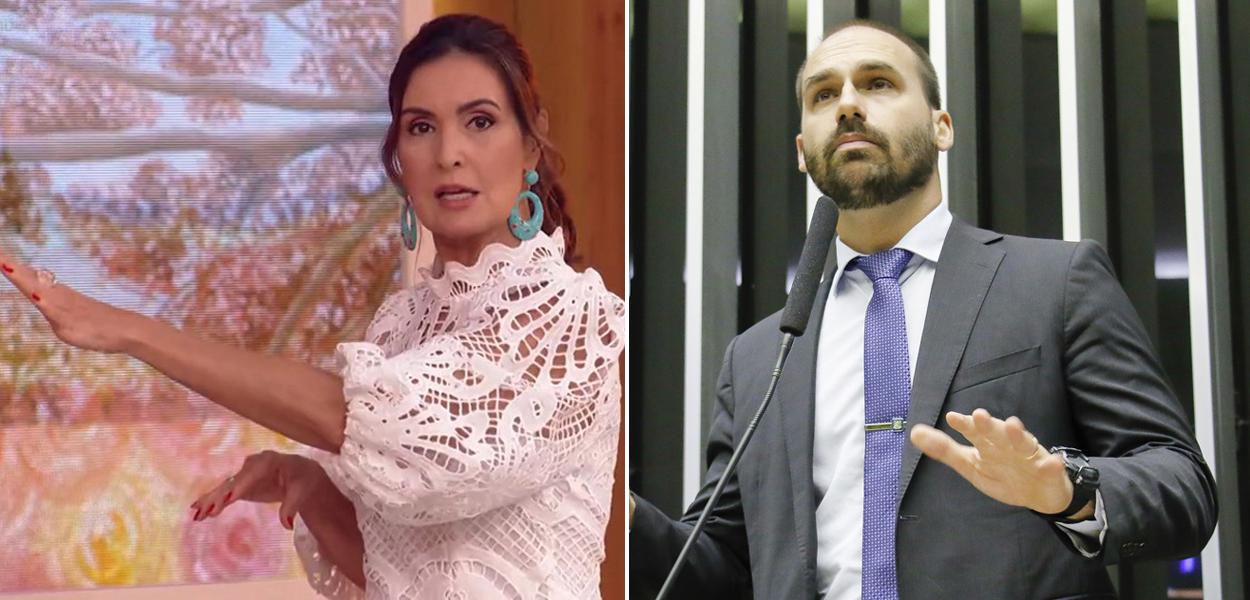 Fátima Bernardes e Eduardo Bolsonaro