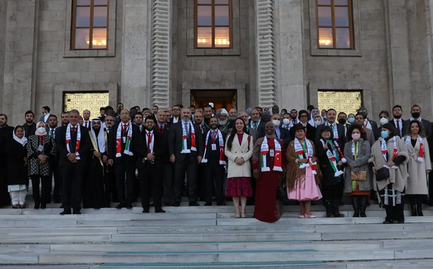 Delegação latino-americana na Conferência Internacional de Parlamentares por Jerusalém, em 30 de novembro de 2021