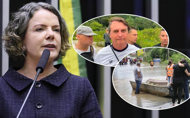 Gleisi Hoffmann, Bolsonaro na praia e enchente na Bahia