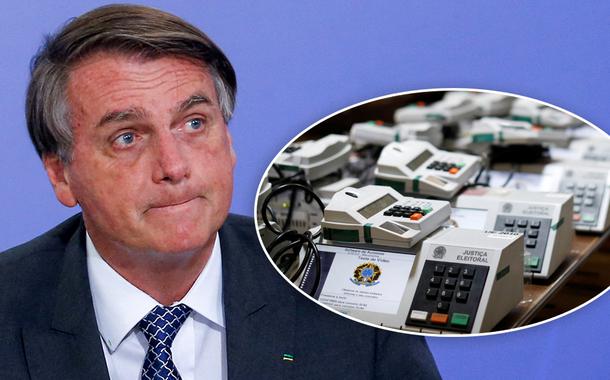 Jair Bolsonaro e urnas eletrônicas