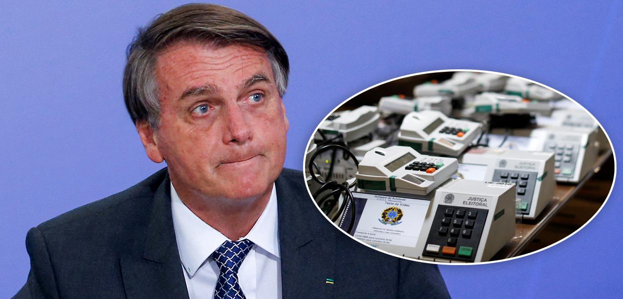 Jair Bolsonaro e urnas eletrônicas