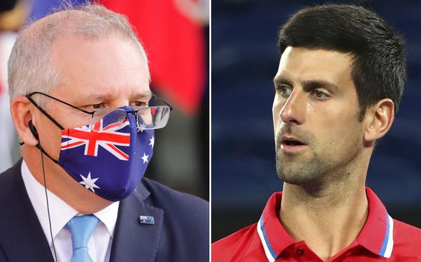 Scott Morrison e Novak Djokovic