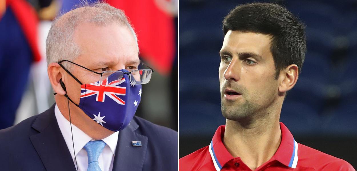 Scott Morrison e Novak Djokovic