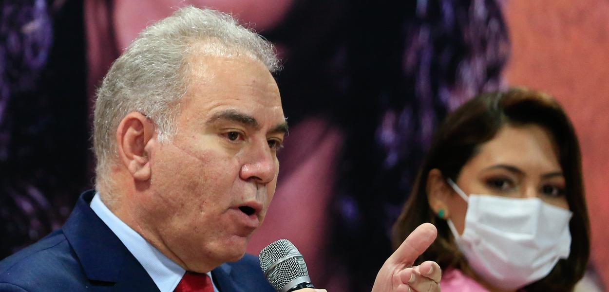 Marcelo Queiroga e Michelle Bolsonaro