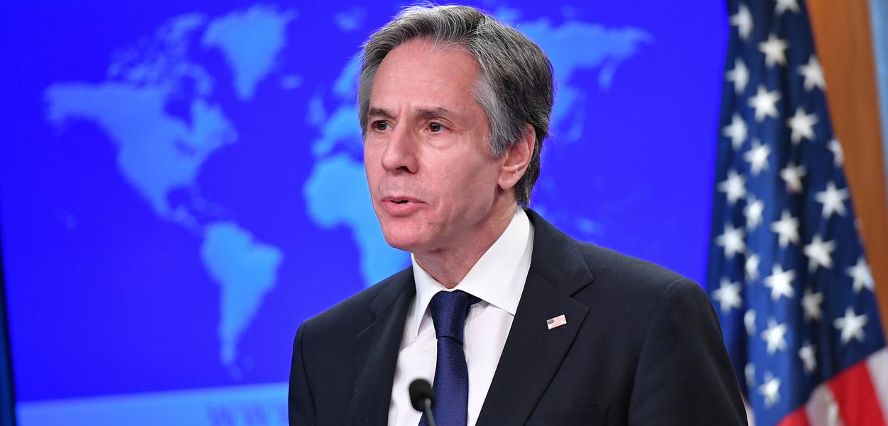 FILE PHOTO: U.S. Secretary of State Antony Blinken speaks during the release of the "2020 Country Reports on Human Rights Practices" at the State Department in Washington, DC, U.S., March 30, 2021. Mandel Ngan/Pool via REUTERS/File Photo