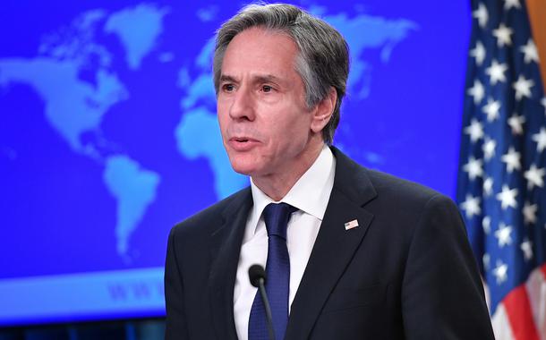 FILE PHOTO: U.S. Secretary of State Antony Blinken speaks during the release of the "2020 Country Reports on Human Rights Practices" at the State Department in Washington, DC, U.S., March 30, 2021. Mandel Ngan/Pool via REUTERS/File Photo