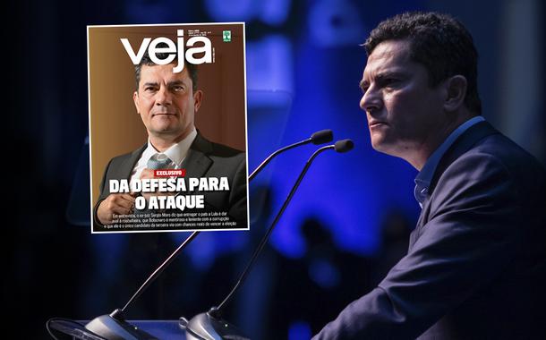 Capa da revista Veja e Sergio Moro