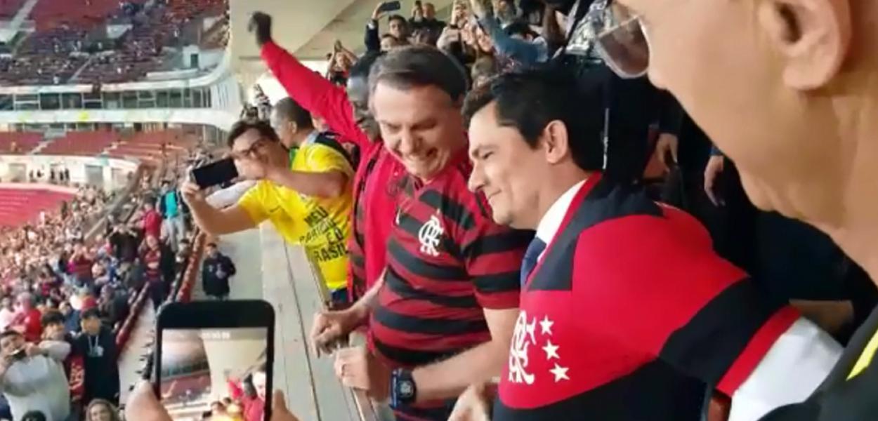 Amizade: Bolsonaro e Moro em jogo do Flamengo