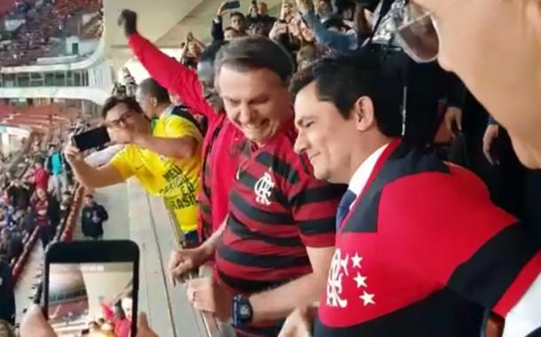 Amizade: Bolsonaro e Moro em jogo do Flamengo