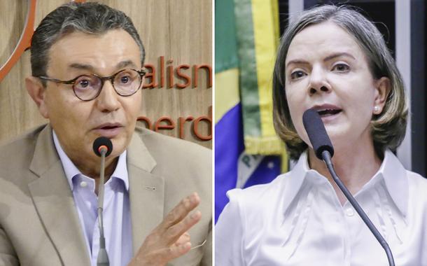 Presidentes nacionais do PSB, Carlos Siqueira, e do PT, Gleisi Hoffmann