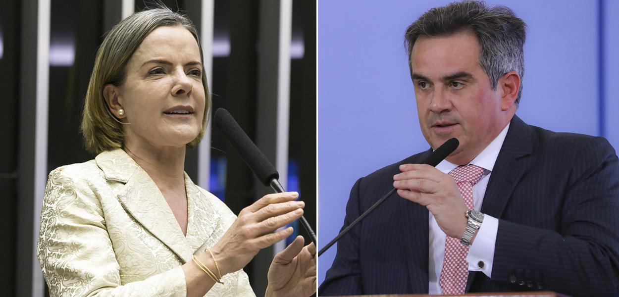 Gleisi Hoffmann e Ciro Nogueira