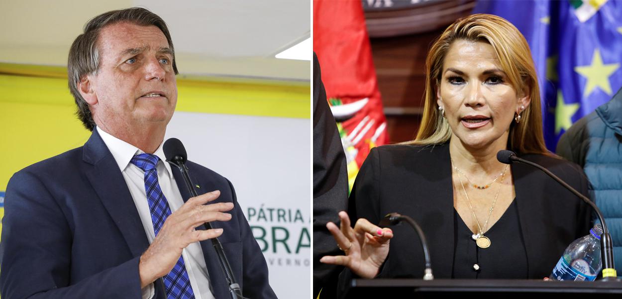 Jair Bolsonaro e Jeanine Áñez