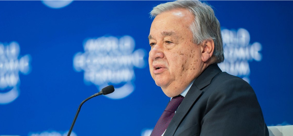 Secretário-geral, António Guterres, discursa em Davos