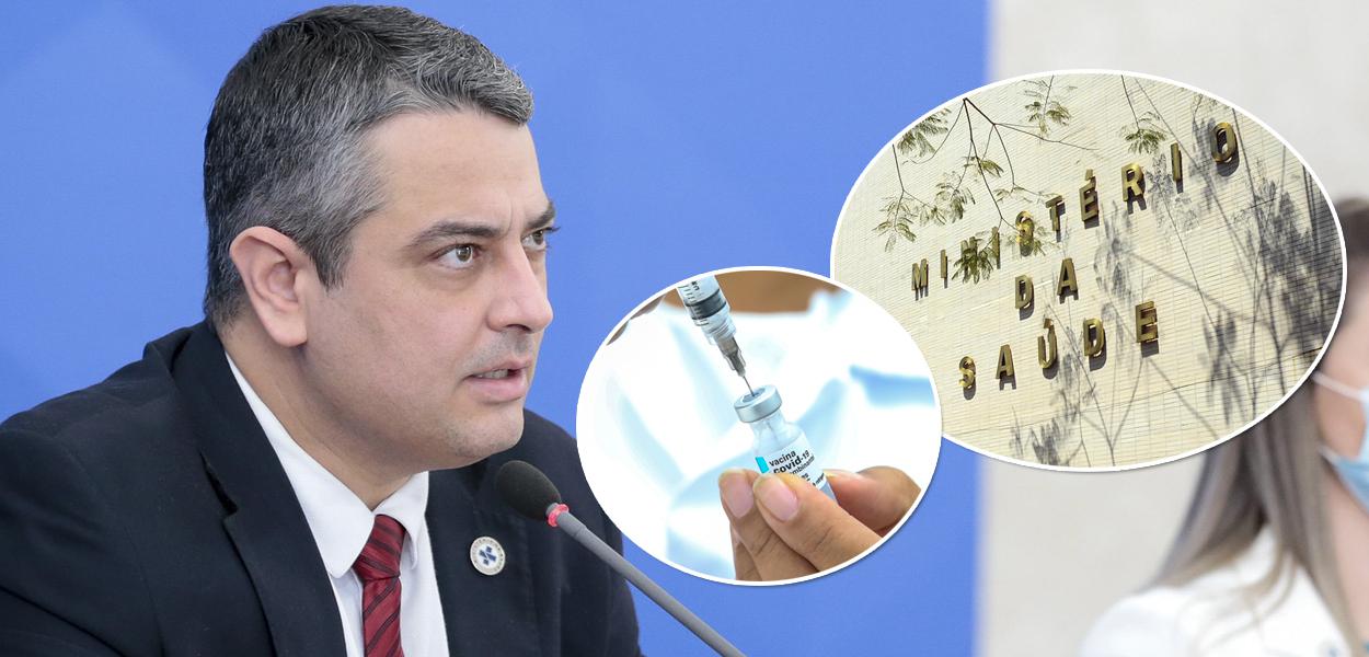 Helio Angotti Neto, vacina e fachada do Ministério da Saúde