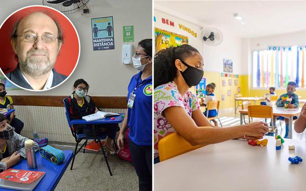 Miguel Nicolelis e crianças em sala de aula