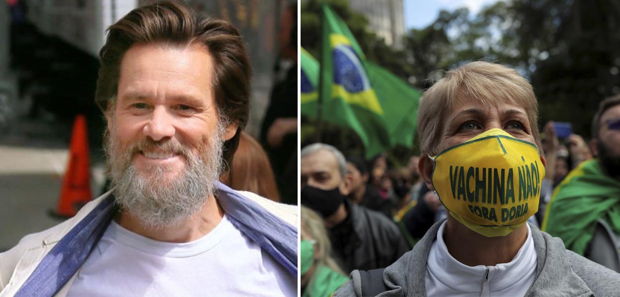 Jim Carrey e manifestação antivacina