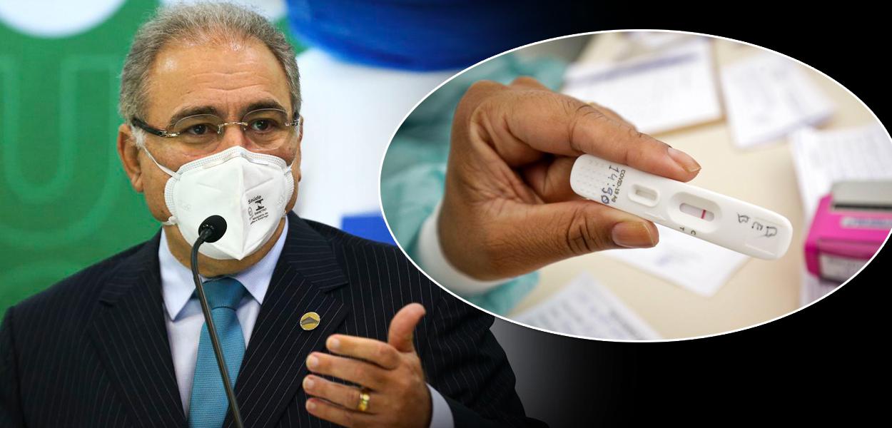 Ministro Marcelo Queiroga e autotestes contra covid-19