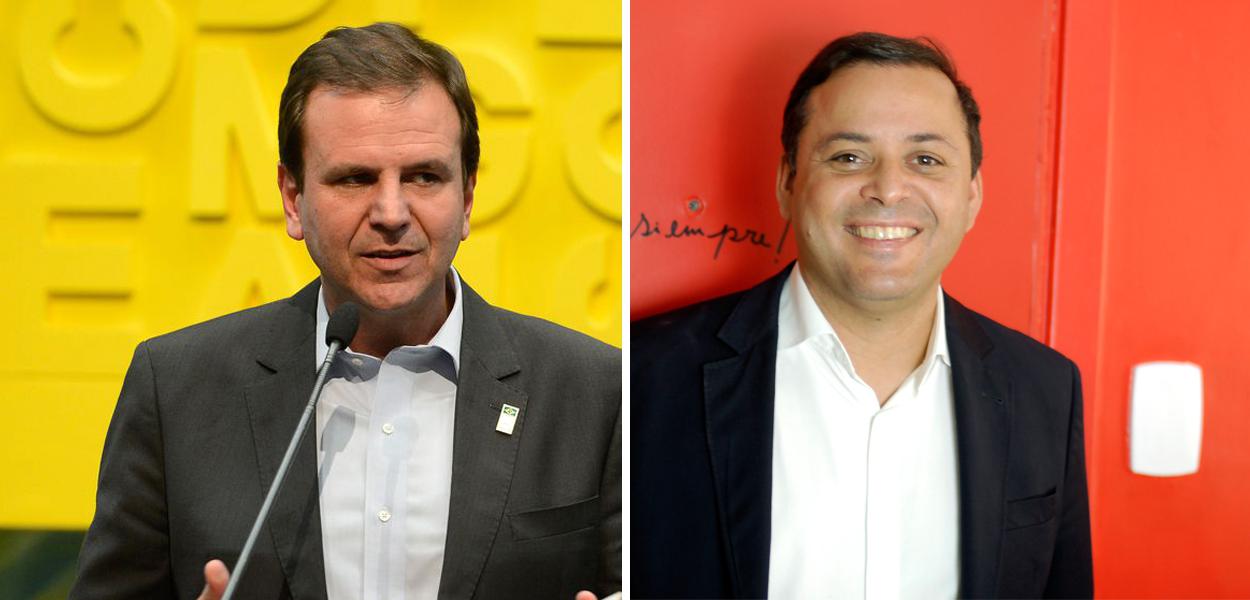 O prefeito do Rio, Eduardo Paes, e o ex-prefeito de Niterói Rodrigo Neves