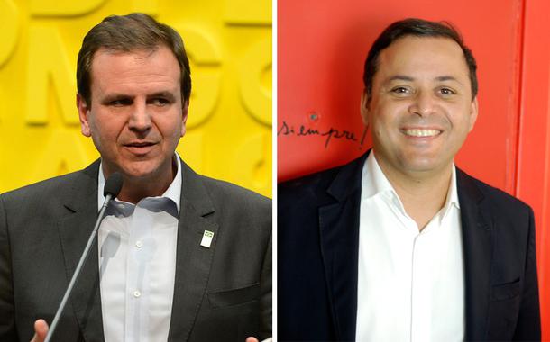 O prefeito do Rio, Eduardo Paes, e o ex-prefeito de Niterói Rodrigo Neves
